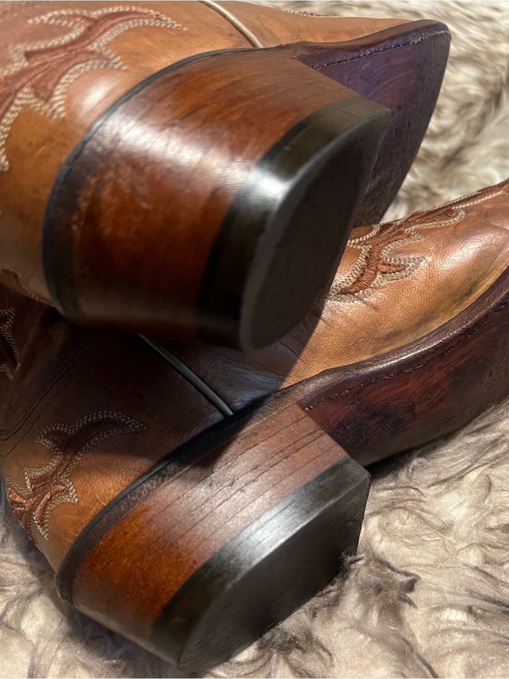 Lucchese Brown Leather Western Boots Sz 10.5 EE - Picture 13 of 16